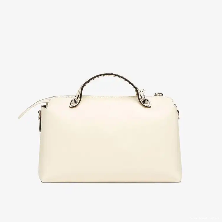 Affordable HOT Medium The ROMA In Calf Leather White Fendi Way Boston Bag By Logo 0530